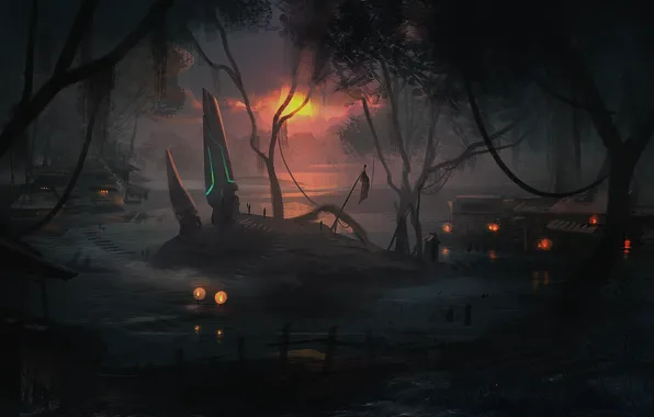 Island, Swamp Rune, whitehex swamp environment