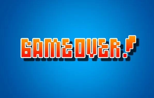 Picture the inscription, wallpaper, game, blue background, over, gameover