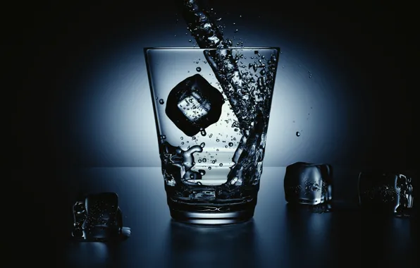 Water, glass, ice, jet, Water ad