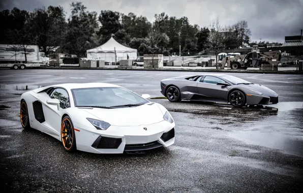 Picture white, the sky, asphalt, clouds, grey, puddles, white, reventon