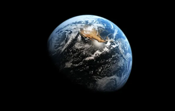 Picture black, blue, Earth from space