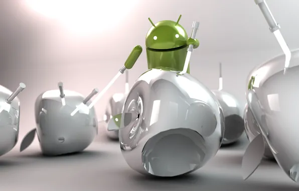 Apple, Android, Android, art, lightsabers, Hi-Tech