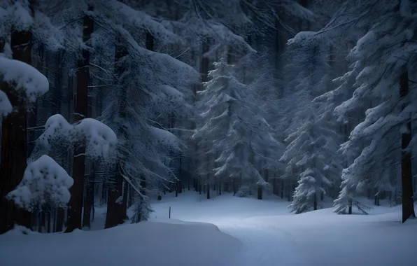 Winter, frost, forest, snow, trees, nature, winter, ate