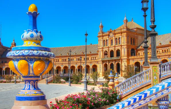 The sky, Spain, Palace, Seville, Espana