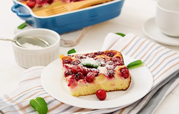 Cherry, dessert, powdered sugar, cheese, Casserole, Timolina