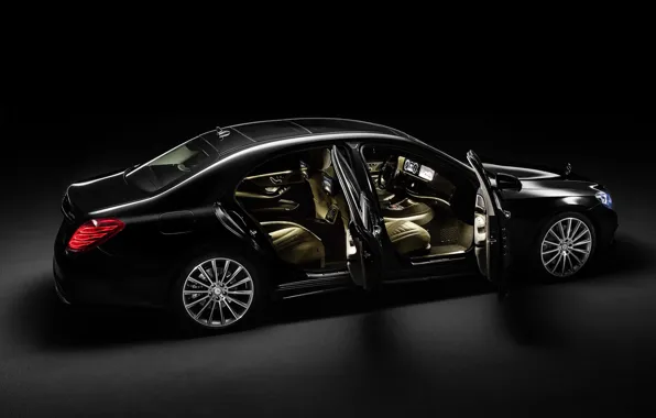 Mercedes, black, benz, 2014, s 550