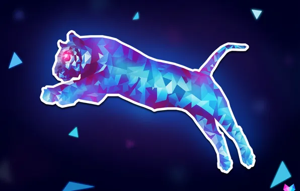 Cat, line, jump, triangles, angle, geometry, Tiger, jump