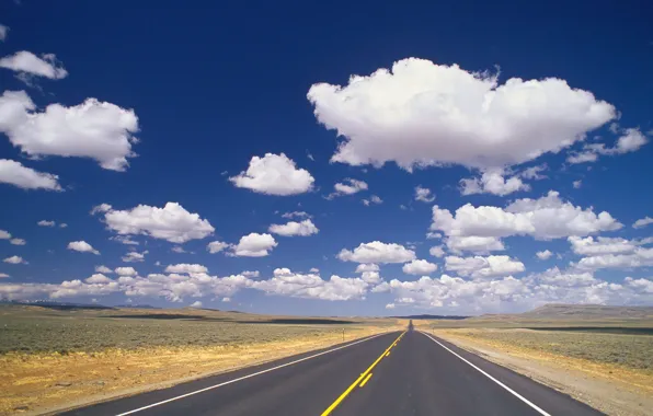 The sky, clouds, Road, 158