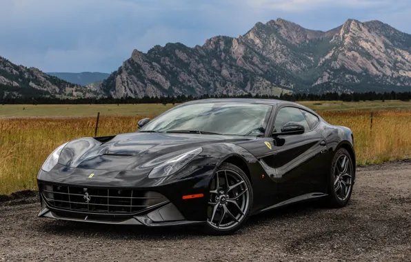 Picture ferrari, black, f12, berlinetta