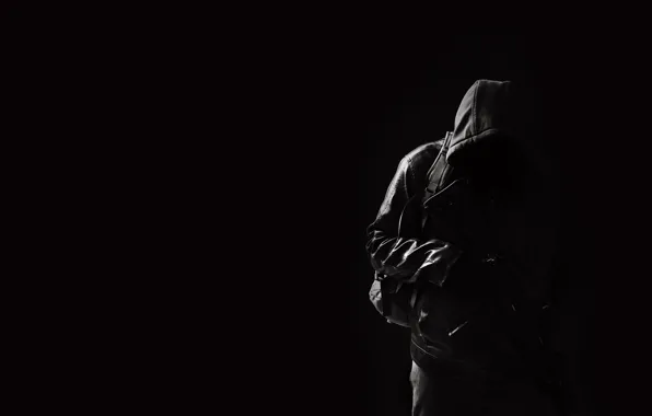 Weapons, hood, male, assault rifle