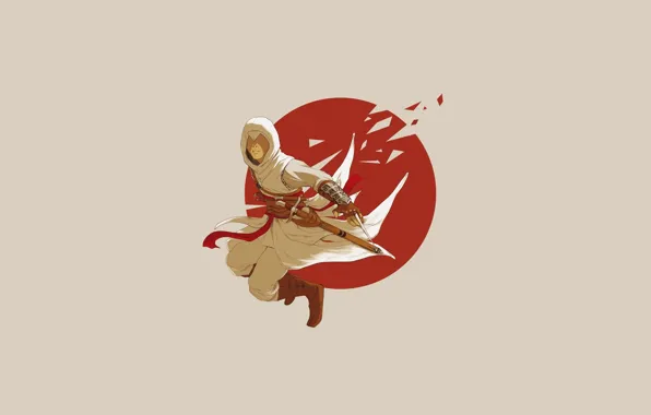 Picture jump, the game, minimalism, hood, Altair, killer, blade, ubisoft