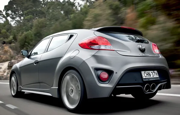Picture car, Hyundai, road, speed, Turbo, Veloster