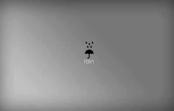 Picture drops, grey, background, rain, Wallpaper, minimalism, umbrella, art