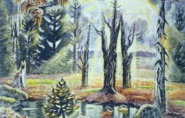 Picture Charles Ephraim Burchfield, 1938–63, October in the Woods