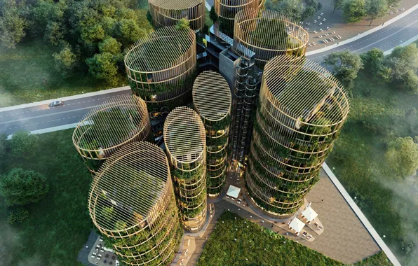 Park, road, construction, architecture, Impossible to think Green without Trees!