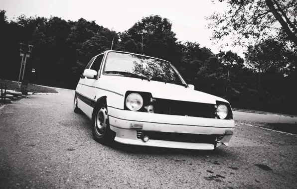 Picture machine, auto, black and white, renault 5 gtr
