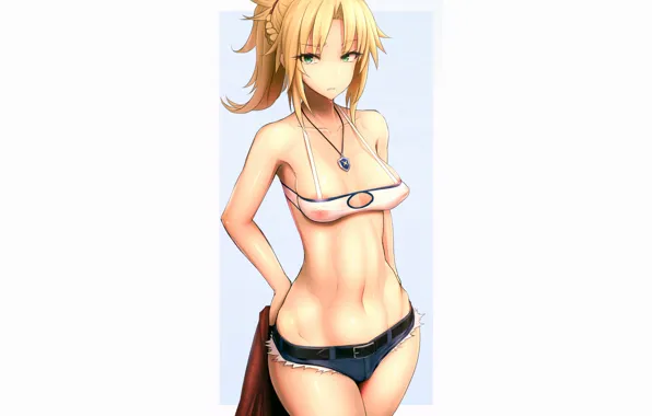 Girl, sexy, cleavage, shorts, long hair, boobs, anime, beautiful