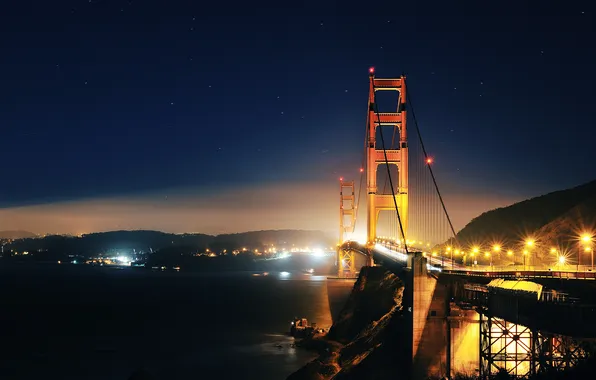 Night, bridge, Goldengate