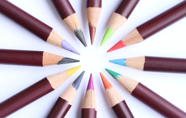 Colored, round, pencils, stylus