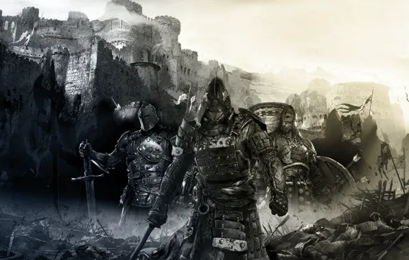 Castle, Sword, Warrior, Samurai, Armor, Knight, viking, Samurai