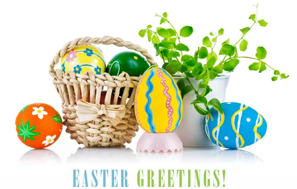Eggs, Easter, basket, eggs