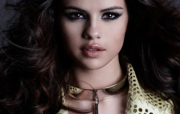 Look, portrait, makeup, brunette, hairstyle, beauty, photoshoot, Selena Gomez