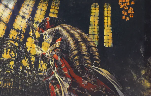 Cross, Cathedral, vampire, stained glass, witch, rod, Trinity Blood, Trinity blood