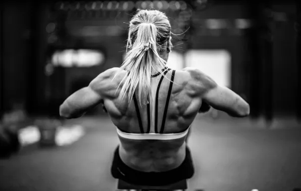 White, black, back, female, workout, fitness