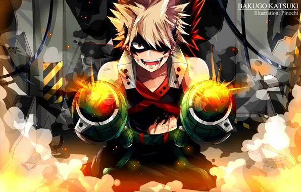 Anime, art, hero, guy, Boku no Hero Academy, My hero Academy