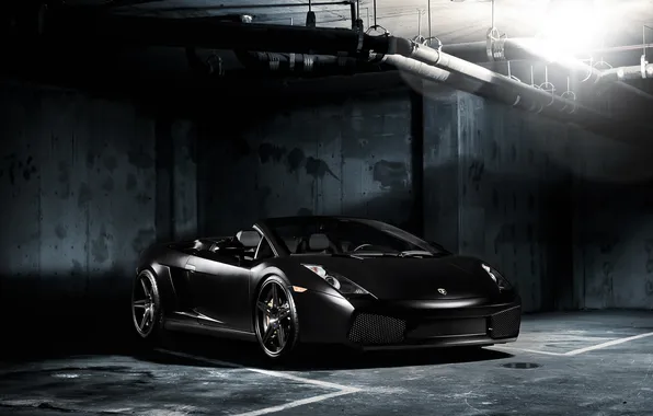 Picture light, pipe, black, lamp, Lamborghini, Parking, Gallardo, black