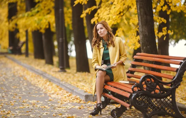 Girl, sweetheart, model, Autumn, Wallpaper, Shoes, brown hair, Heels