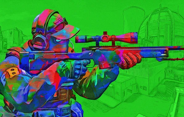 Weapons, headphones, soldiers, sniper, rifle, Counter-Strike: Global Offensive