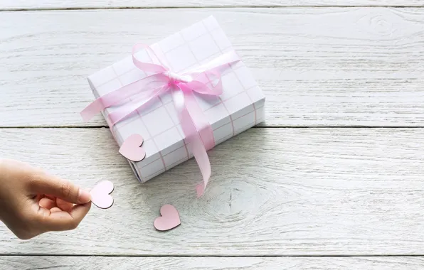 Picture gift, hand, bow, box