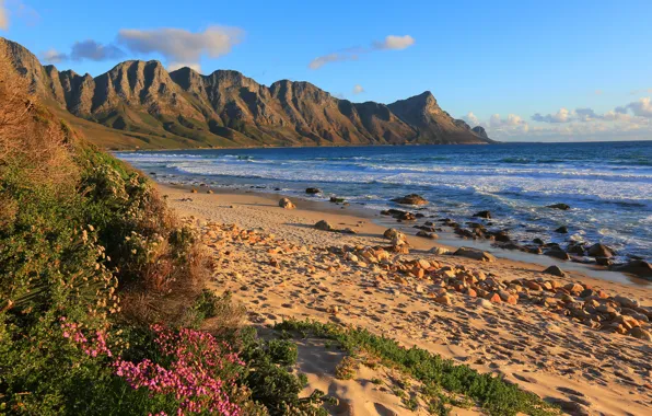 Picture sand, sea, stones, rocks, coast, South Africa, Overberg