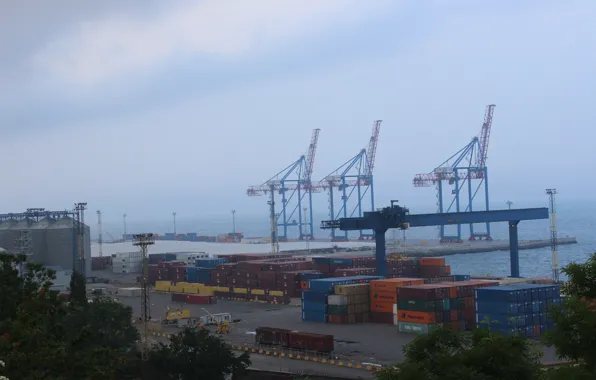 Port, containers, cranes