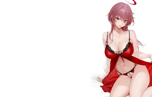 Picture girl, Halo, hot, sexy, panties, boobs, anime, red eyes