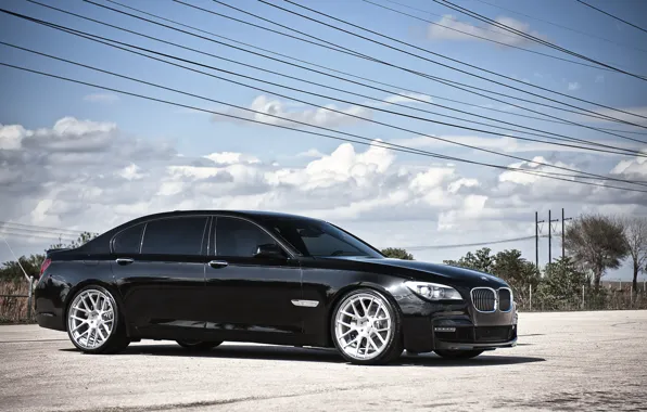 Picture the sky, clouds, BMW, BMW, black, black, 7 Series, 360 three sixty forged