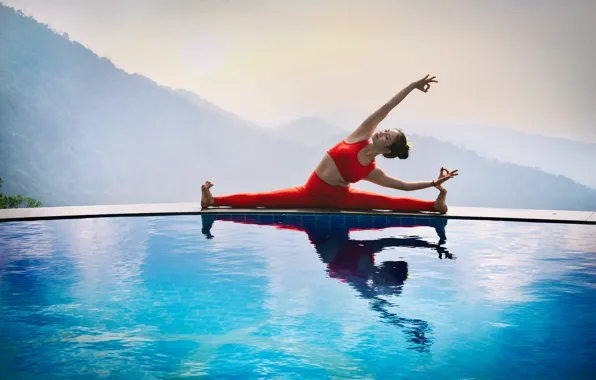 Girl, pose, relax, yoga