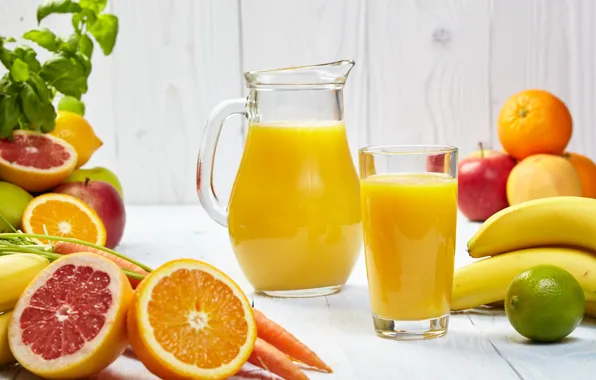 Juice, citrus, drink, fruit, vegetables, carrots