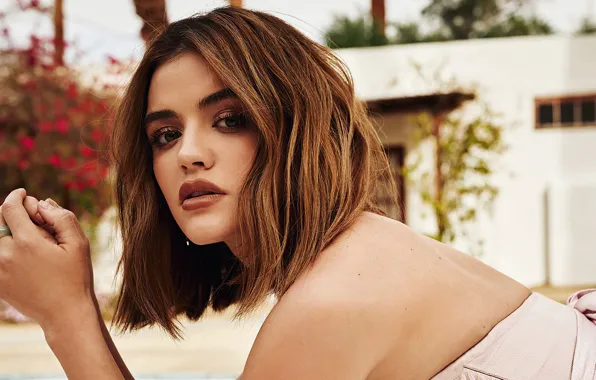 Look, girl, makeup, actress, lips, Lucy Hale