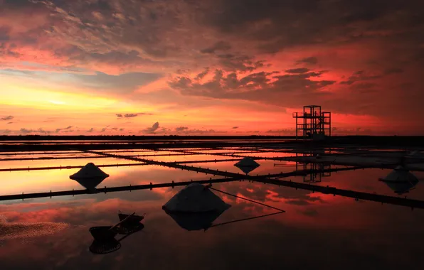 Sunset, red, the evening