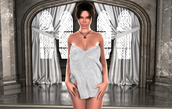 Chest, rendering, body, Windows, towel, lara croft, tomb raider