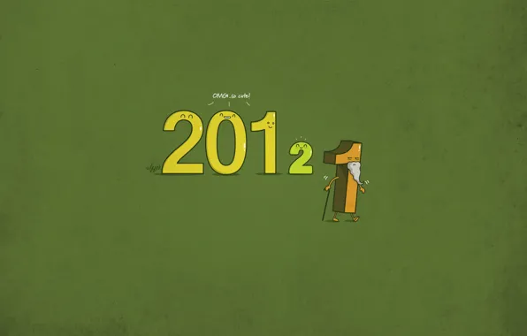 Picture new year, minimalism, figures, 2012