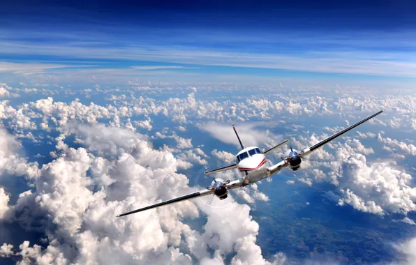 Picture the sky, clouds, the plane, the rise, engines, airplane, Over clouds