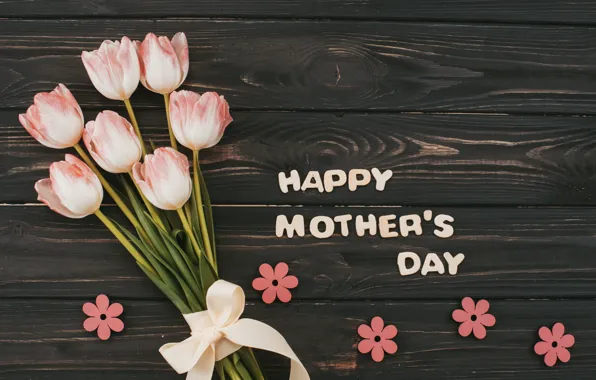 Flowers, bouquet, tulips, pink, happy, wood, pink, flowers