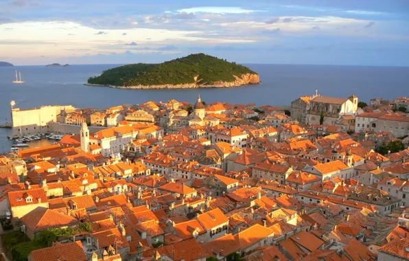 Sea, panorama, Croatia, Dubrovnik, Jadran