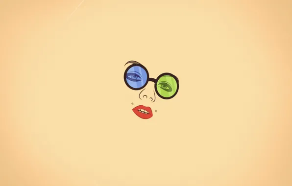 Look, girl, face, minimalism, piercing, glasses, lips, vanilla