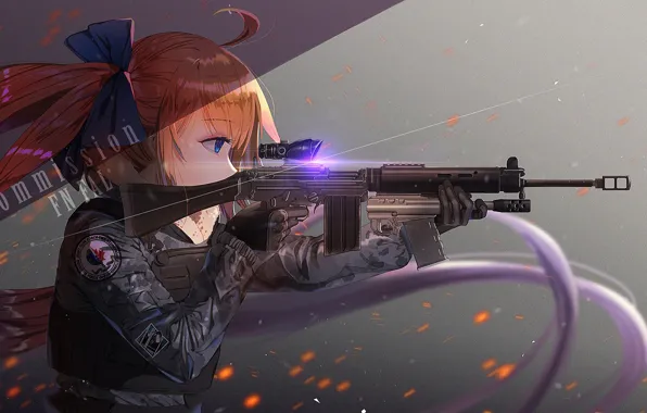 Girl, weapons, anime, art, sight, Girls Frontline, Girls front