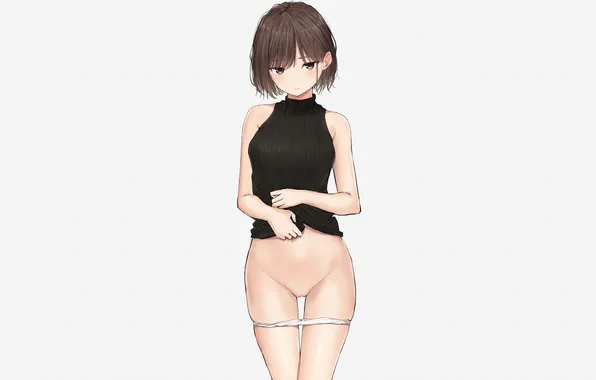 Girl, sexy, lingerie, pantsu, panties, dress, brown hair, brown eyes