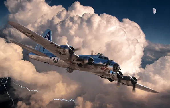 Picture figure, art, the plane, American, B-17G, WW2, bombardirovshik, 'The G.I. Virgin II'